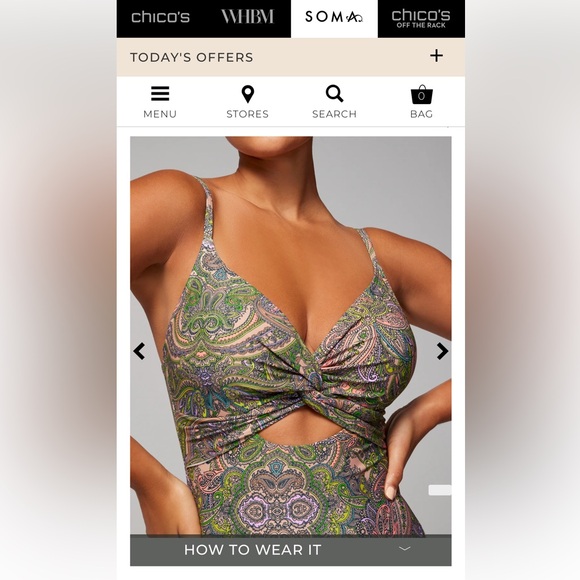 Soma Swimsuit Twist-Front Keyhole One-Piece - Picture 2 of 5